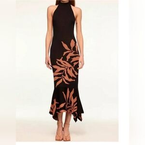 Misa Elegant Black and Brown Women's Dress